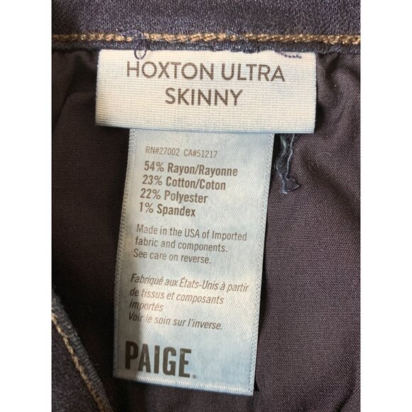 NWT Paige Hoxton Ultra Skinny Jeans Size 26 Dark Blue Denim Womens RN10515 - Picture 4 of 11